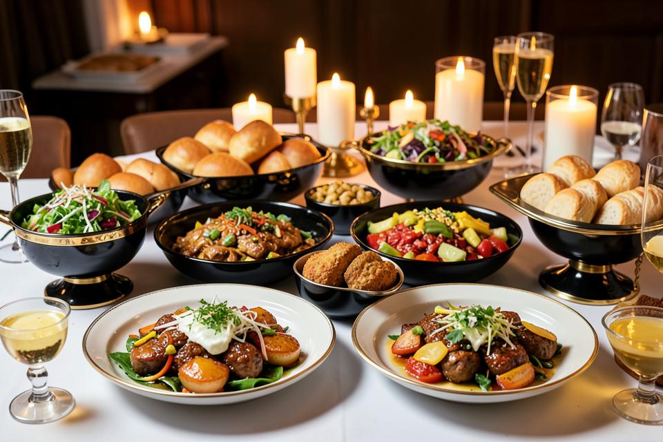 A generous catered spread representing the Signature package